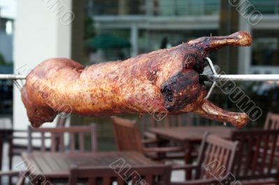 Whole roast lamb