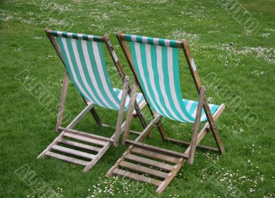 Deck chairs from rear