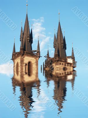 under water