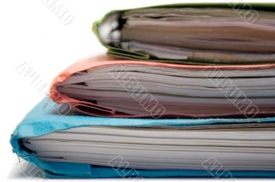 Stacked Colorful Folders - Side View