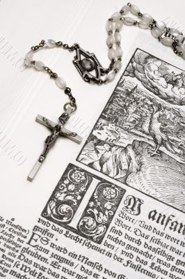 Rosary and Bible - Close View