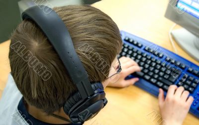 Computer Kid w/ Headphones