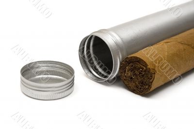 Cigar and Metal Case