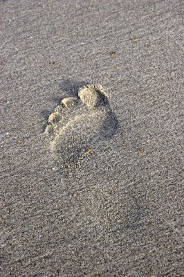 Foot print in the sand