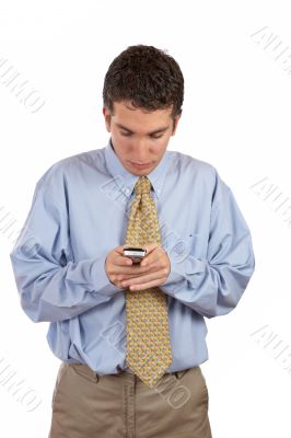 Businessman sending sms