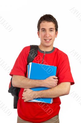 Young student with backpack