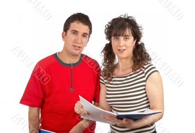 Two students reading