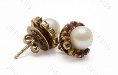 Garnet Earrings w/ Pearls