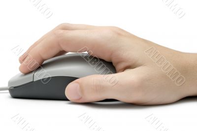 Hand on Computer Mouse Hand on Computer Mouse