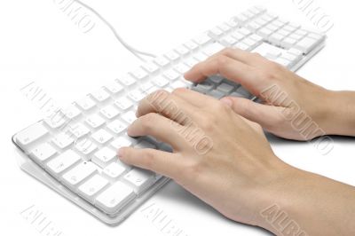Writing on a White Computer Keyboard Writing on a White Computer Keyboard