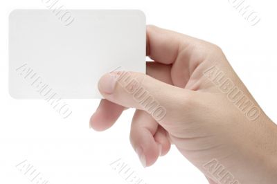 Hand w/ Blank Business Card