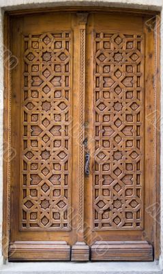 Medieval carved door