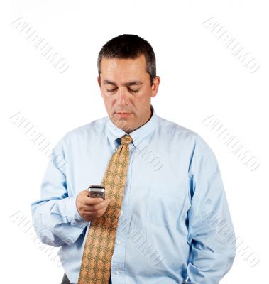 Businessman sending sms