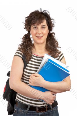 Young student woman with backpack