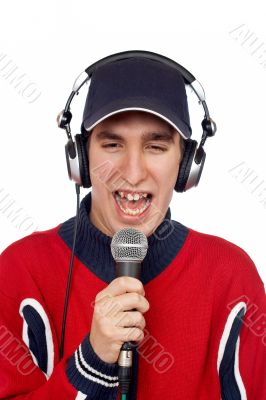 Disc jockey singing