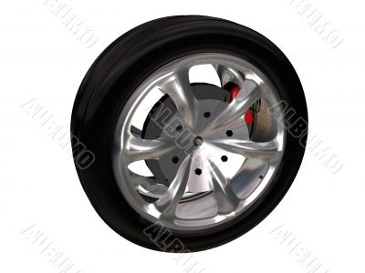 Tire with alloy rim