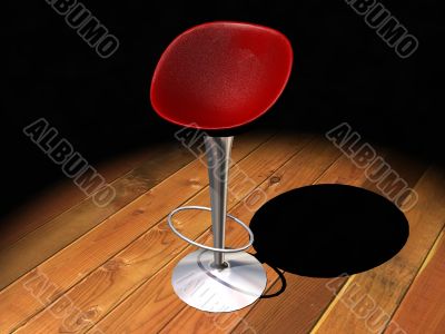 Red metal bar stool