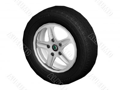 Tire with alloy rim