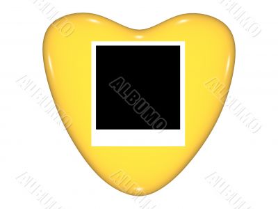 Gold valentine heart with photo space
