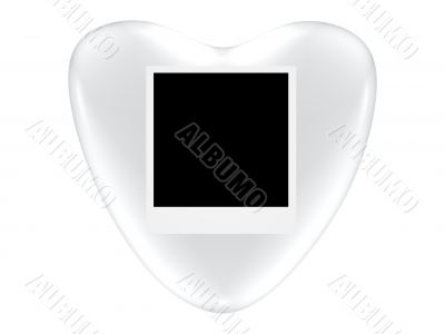 Silver valentine heart with photo space