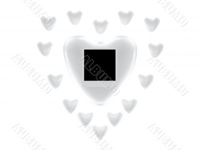 Silver valentine hearts with photo space