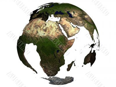 Africa on an earth globe