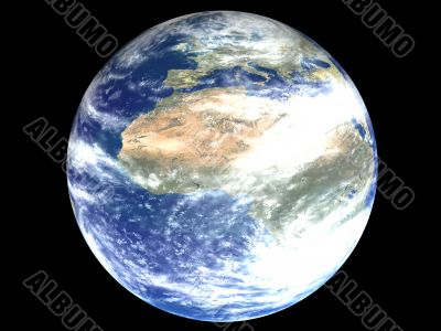 Africa on an earth globe