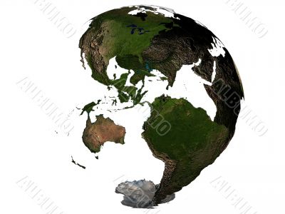 America on an earth globe