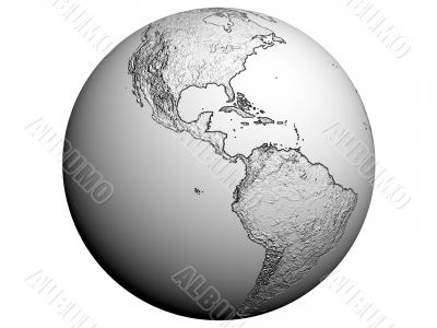 America on an earth globe