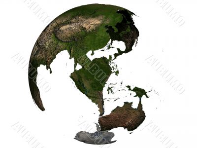 Australia on an earth globe