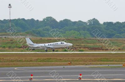 White Jet Landing