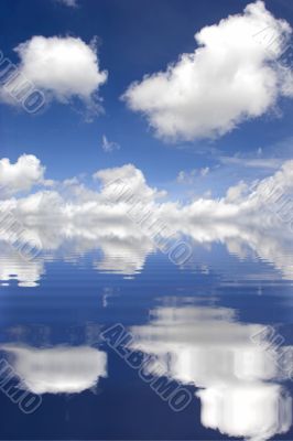 Cloudy sky reflect on water