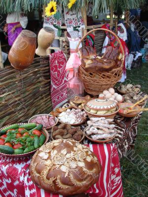 Traditional Ukrainian festive dinner meals