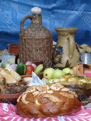 Traditional Ukrainian festive dinner meals