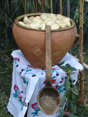 Traditional Ukrainian festive dinner meals