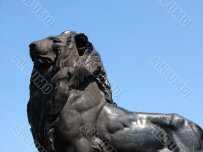 Sculpture of a lion.