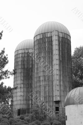 Silos Black and White