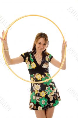 beautiful girl with hoop beautiful girl with hoop