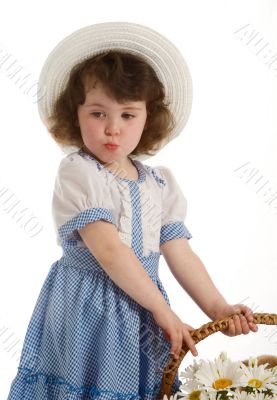 A little beautiful girl with bonnet.