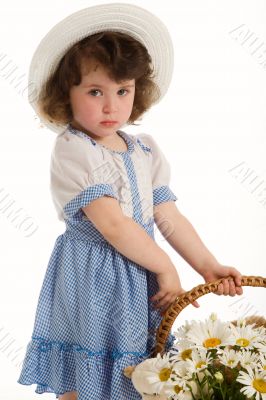 A little beautiful girl with bonnet.