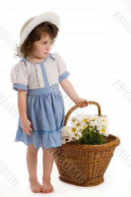 A little beautiful girl with bonnet.