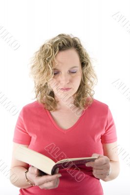 Attractive blonde reading a book