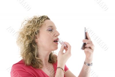Attractive blonde with a lipstick Attractive blonde with a lipstick