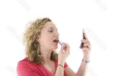 Attractive blonde with a lipstick Attractive blonde with a lipstick