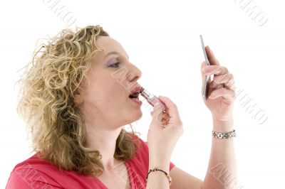 Attractive blonde with a lipstick Attractive blonde with a lipstick