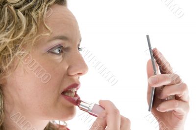 Attractive blonde with a lipstick Attractive blonde with a lipstick
