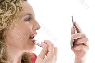 Attractive blonde with a lipstick Attractive blonde with a lipstick