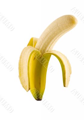 Isolated banana peeled