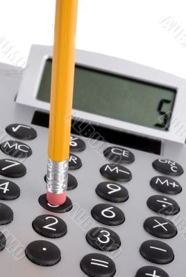 calculator and pencil
