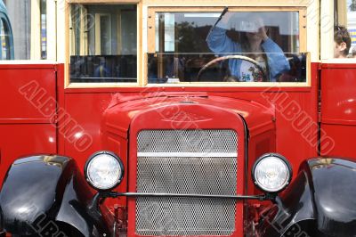 At an exhibition of old automobiles